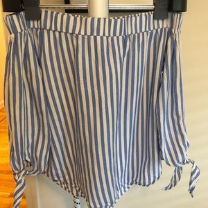 Off the shoulder striped top